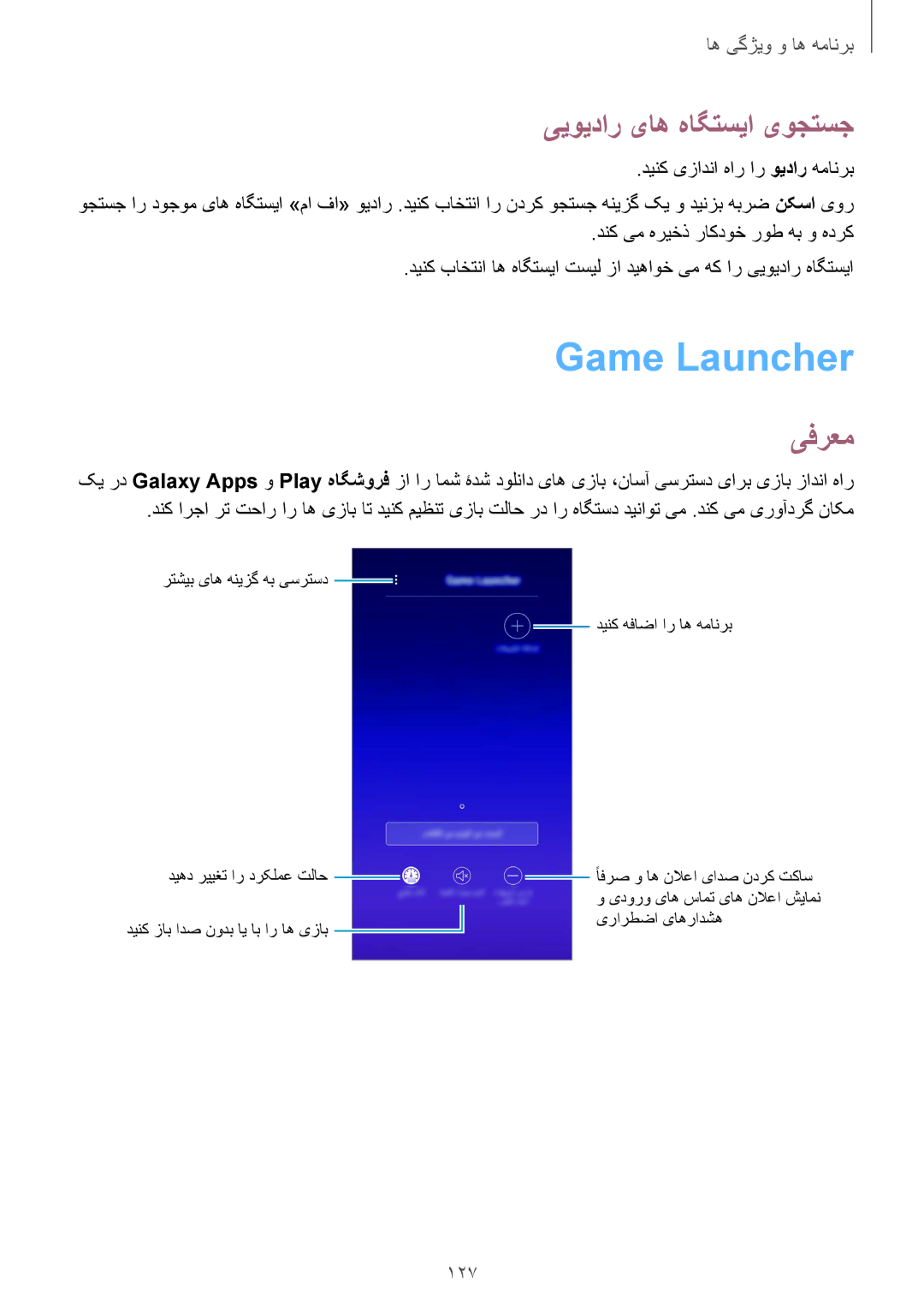 Samsung SM-A730FZKGKSA, SM-A730FZDGKSA Game Launcher, ییویدار یاه هاگتسیا یوجتسج, 127, دنک یم هریخذ راکدوخ روط هب و هدرک 