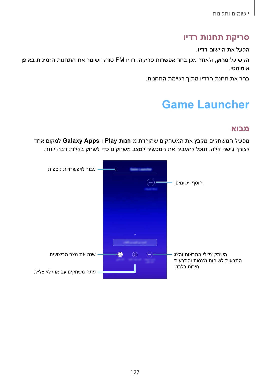 Samsung SM-A730FZVEILO, SM-A730FZKEILO, SM-A730FZDEILO, SM-A530FZVEILO, SM-A530FZKEILO Game Launcher, וידר תונחת תקירס, 127 