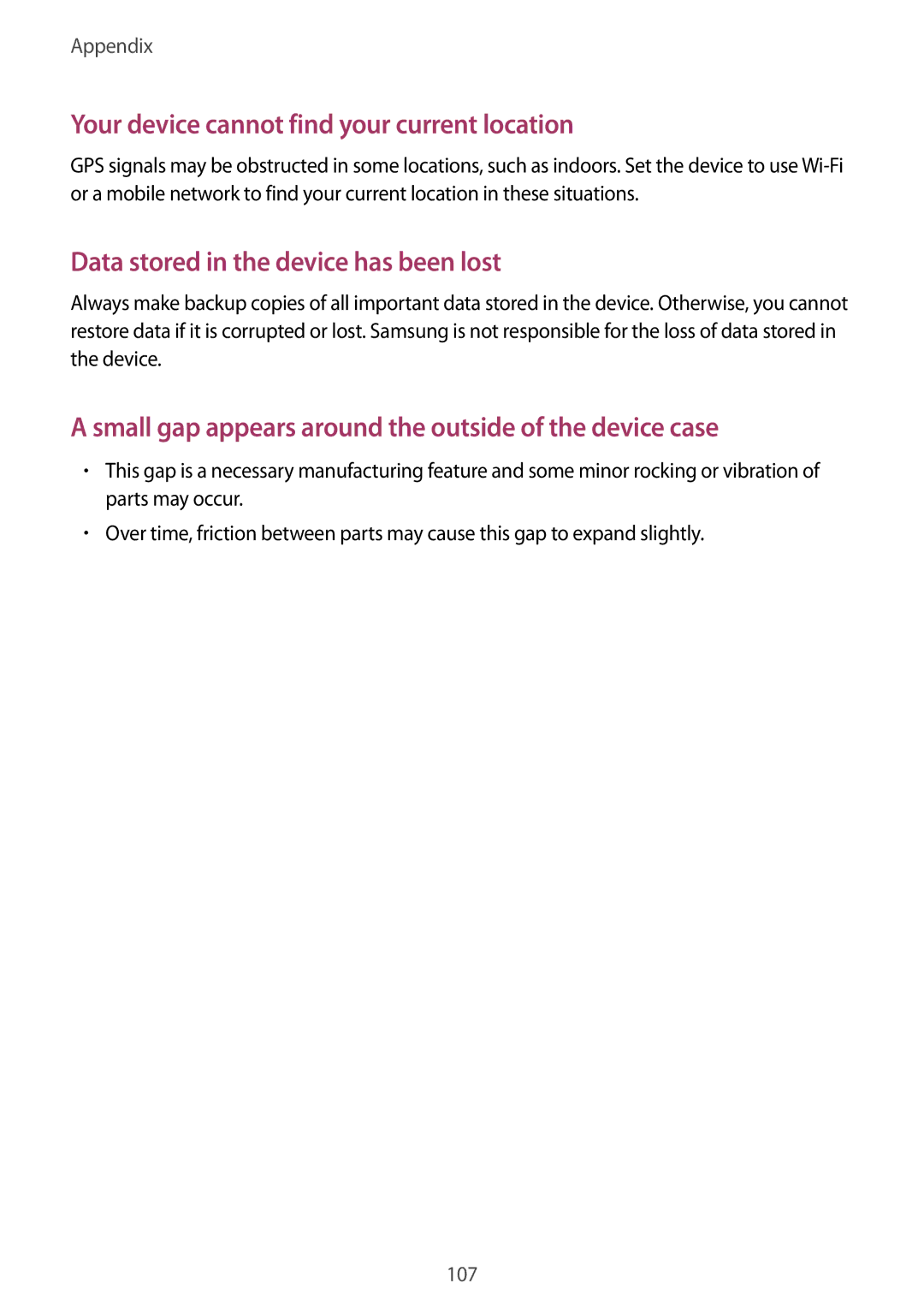 Samsung SM-A800FZWEXXV, SM-A800FZDEKSA, SM-A800FZDEXXV manual Your device cannot find your current location 