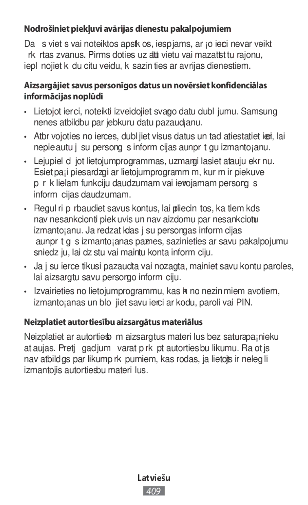 Samsung SM-A800FZDEXXV, SM-A800FZDEKSA, SM-T330NZWAKSA, SM-A800FZWEXXV Nodrošiniet piekļuvi avārijas dienestu pakalpojumiem 