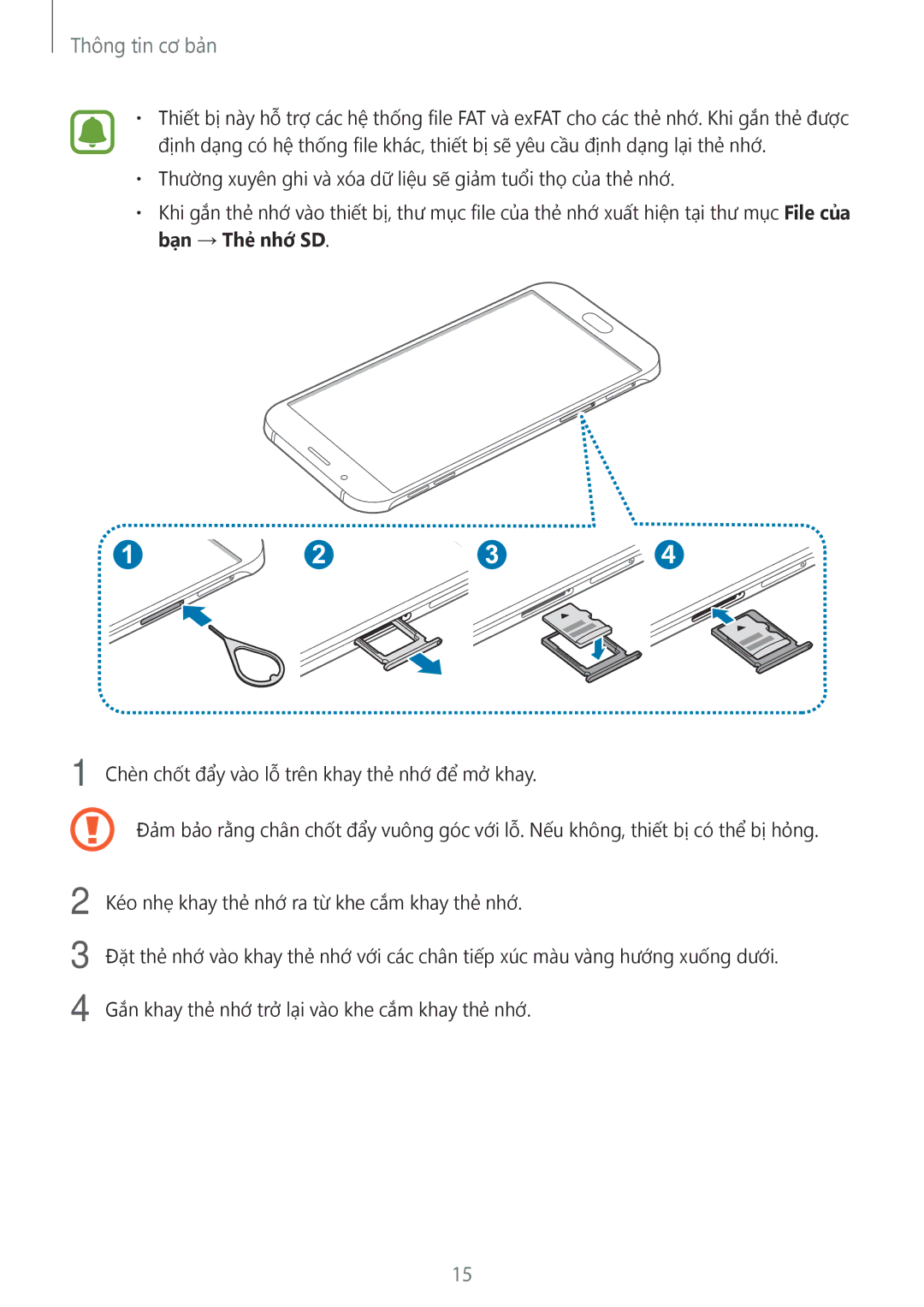 Samsung SM-A800FZWEXXV, SM-A800FZDEXXV manual Thông tin cơ bản 