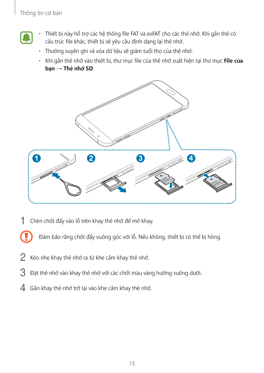 Samsung SM-A800FZWEXXV, SM-A800FZDEXXV manual Thông tin cơ bản 