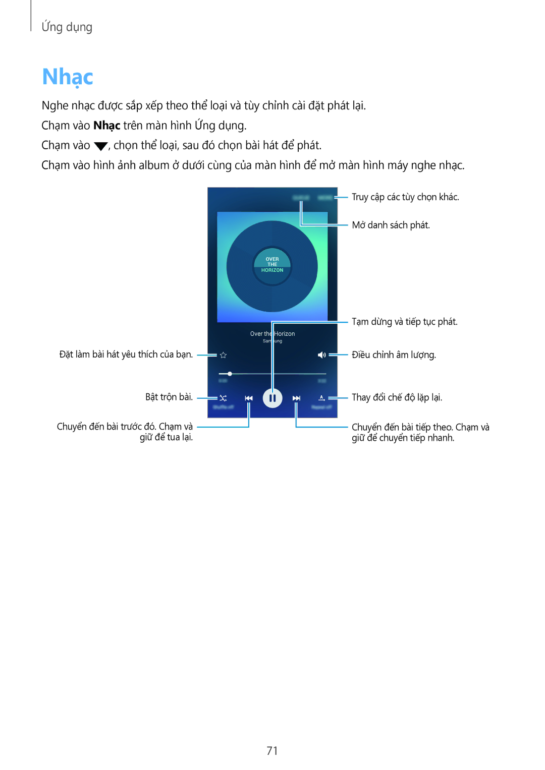 Samsung SM-A800FZWEXXV, SM-A800FZDEXXV manual Nhạc 