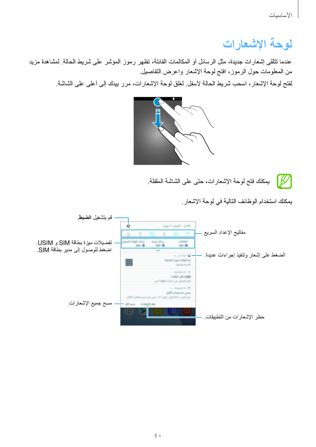 Samsung SM-A810FZDDKSA, SM-A810FZSDKSA, SM-A810FZBDKSA manual تاراعشلإا ةحول 