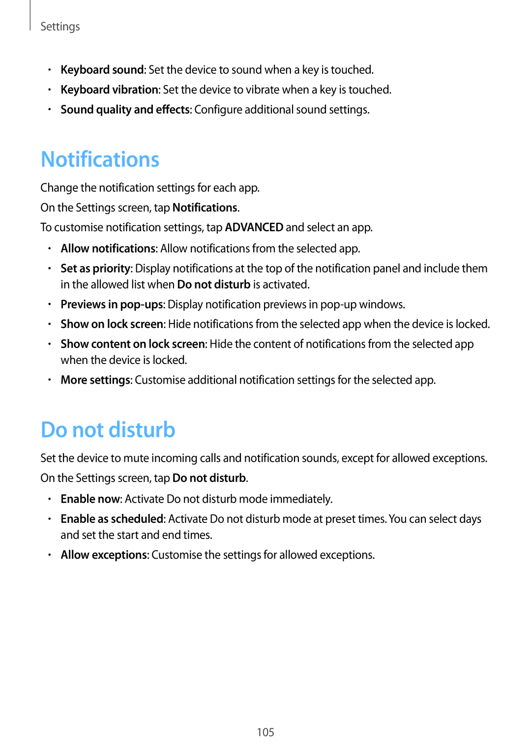 Samsung SM-A910FZDDXXV manual Notifications, Do not disturb 