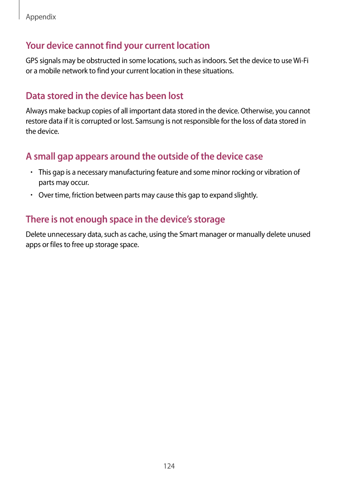 Samsung SM-A910FZDDXXV manual Your device cannot find your current location 