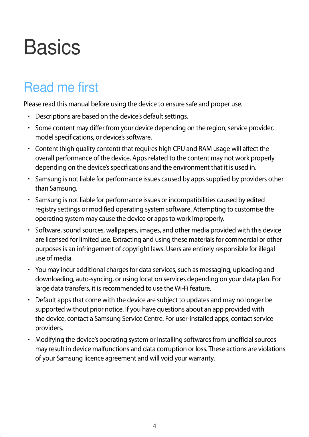 Samsung SM-A910FZDDXXV manual Basics, Read me first 