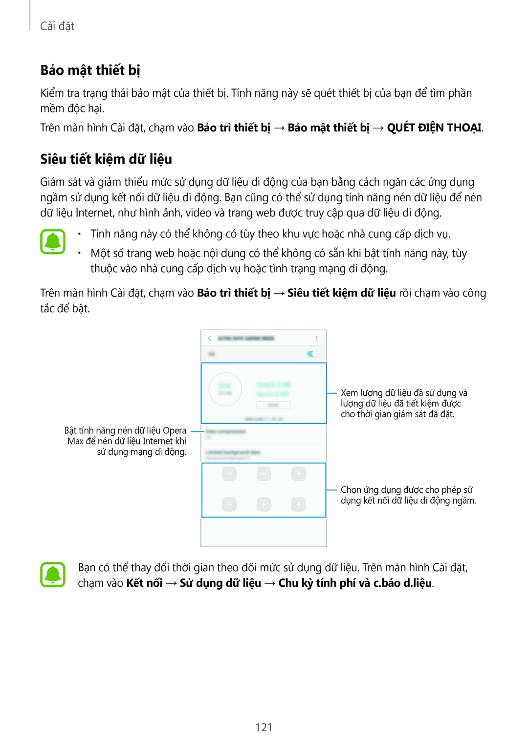 Samsung SM-A910FZDDXXV manual Bảo mật thiết bị, Siêu tiết kiệm dữ liệu 