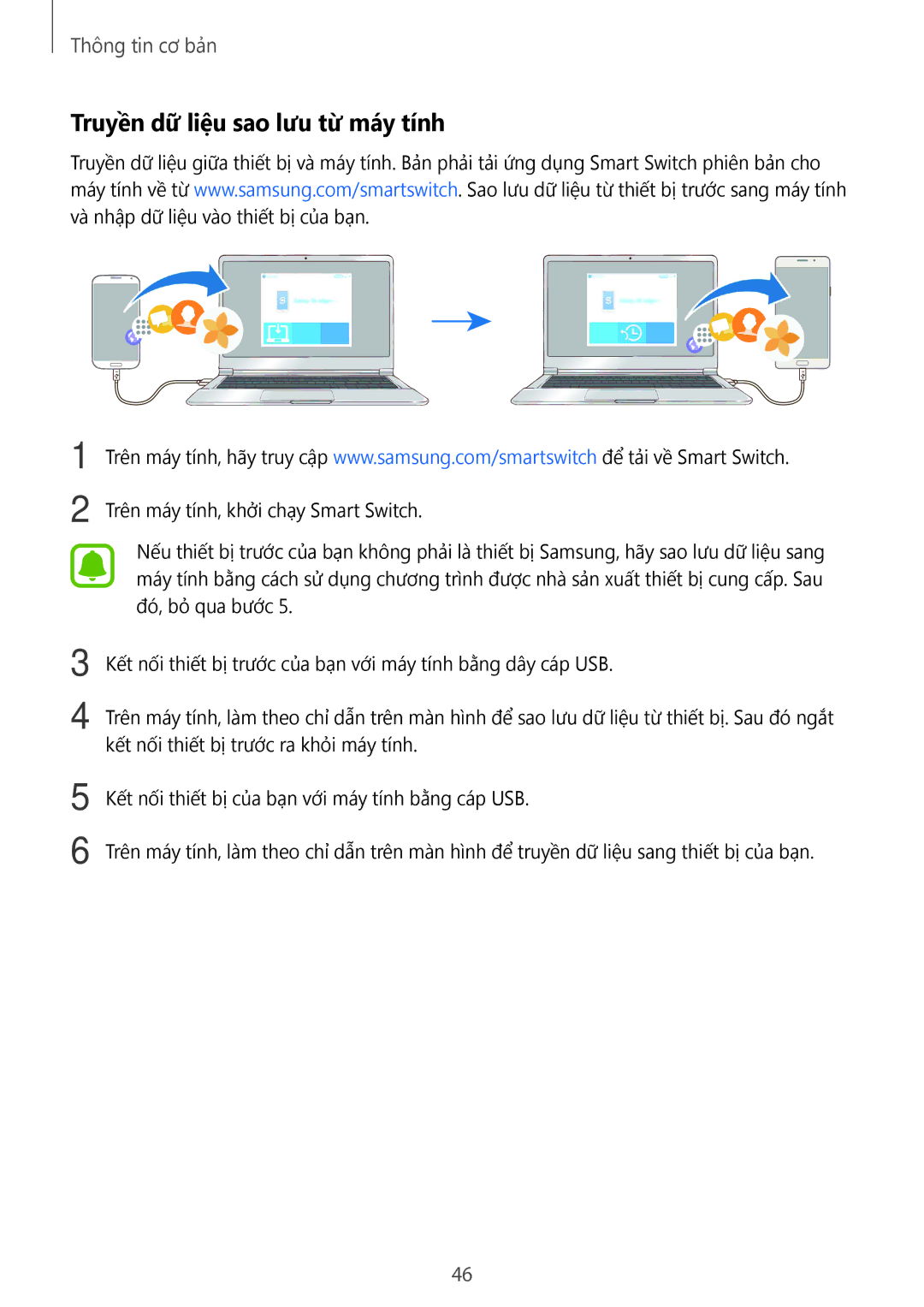 Samsung SM-A910FZDDXXV manual Truyền dữ liệu sao lưu từ máy tính 