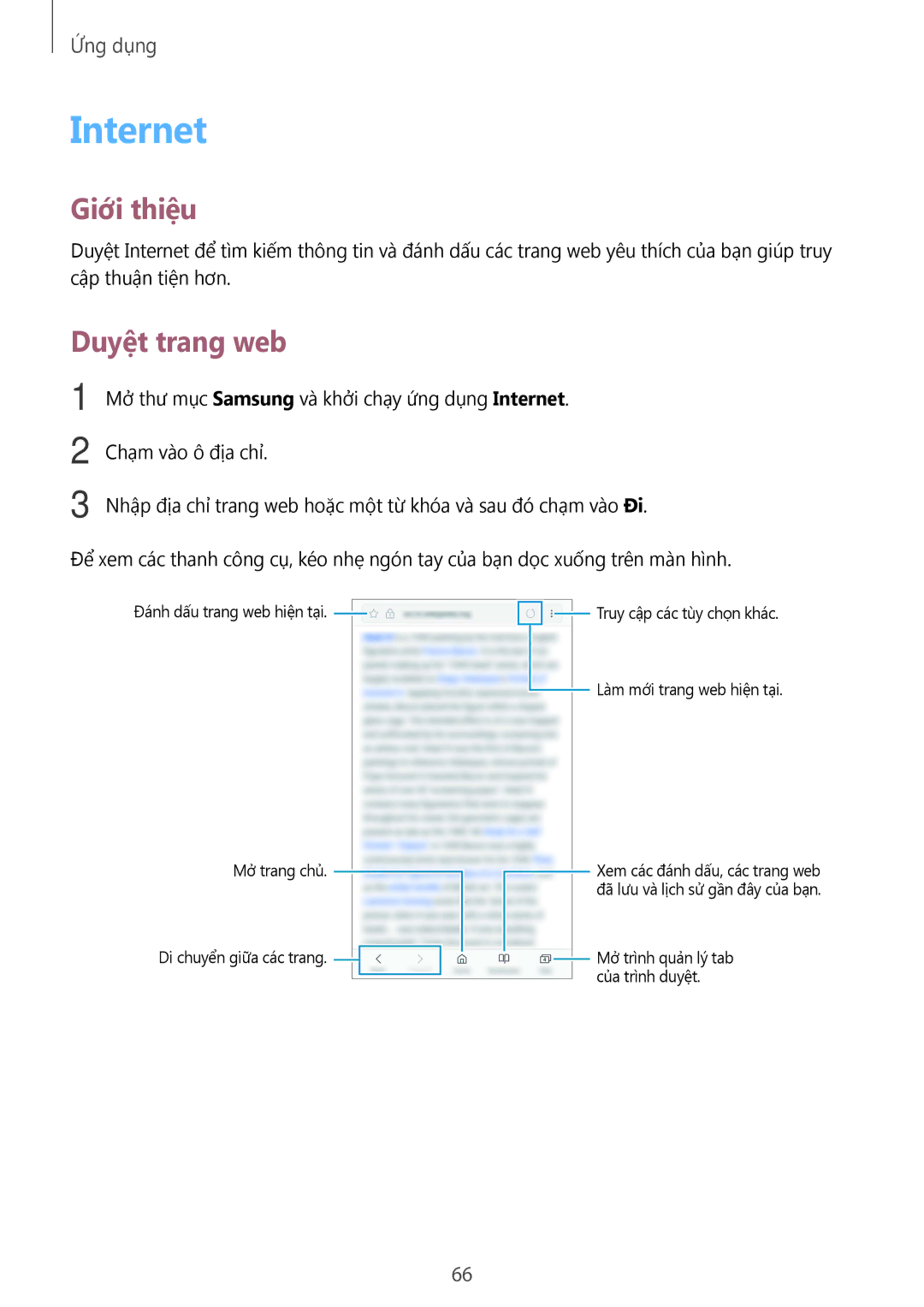 Samsung SM-A910FZDDXXV manual Internet, Duyệt trang web 