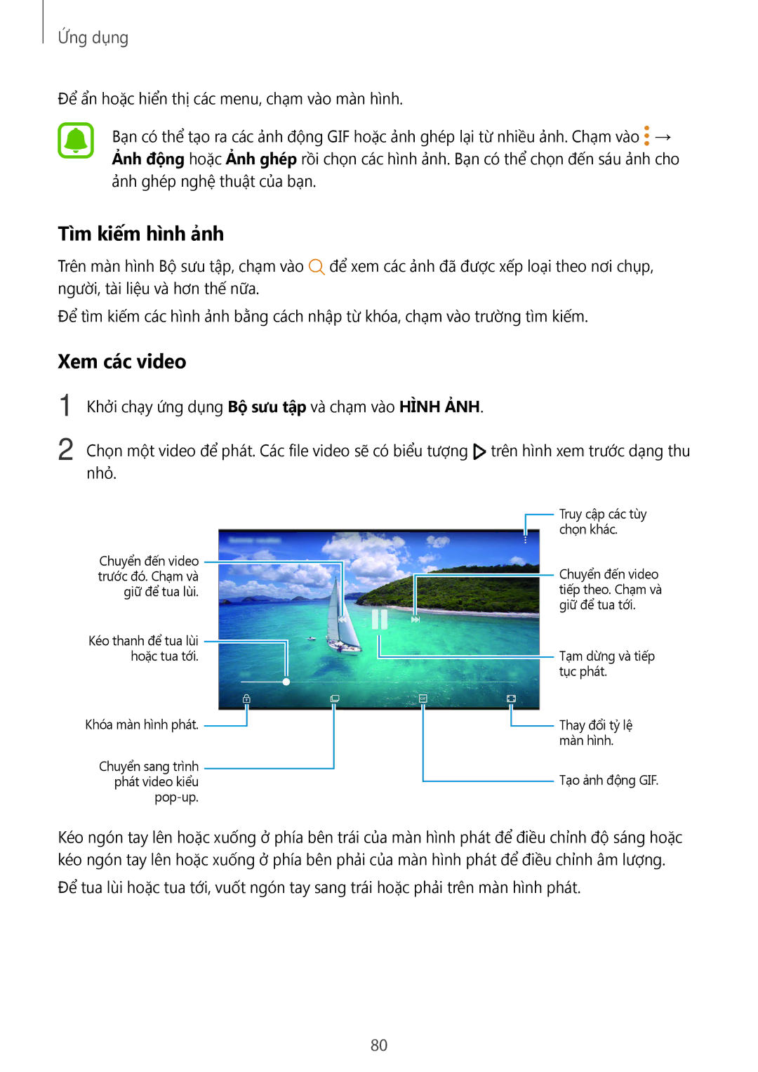 Samsung SM-A910FZDDXXV manual Tìm kiếm hình ảnh, Xem các video 