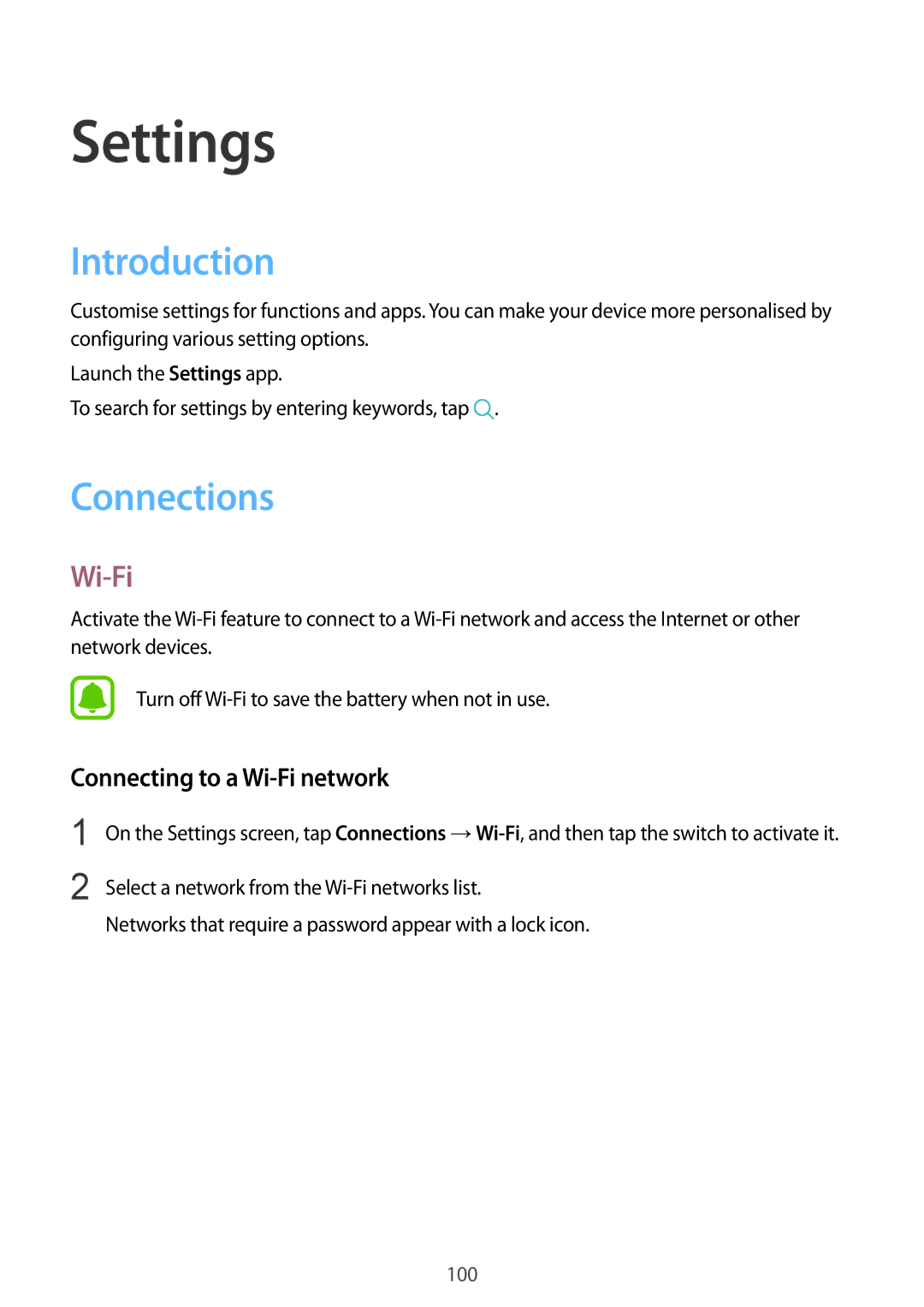 Samsung SM-A910FZDDXXV manual Introduction, Connections, Connecting to a Wi-Fi network 