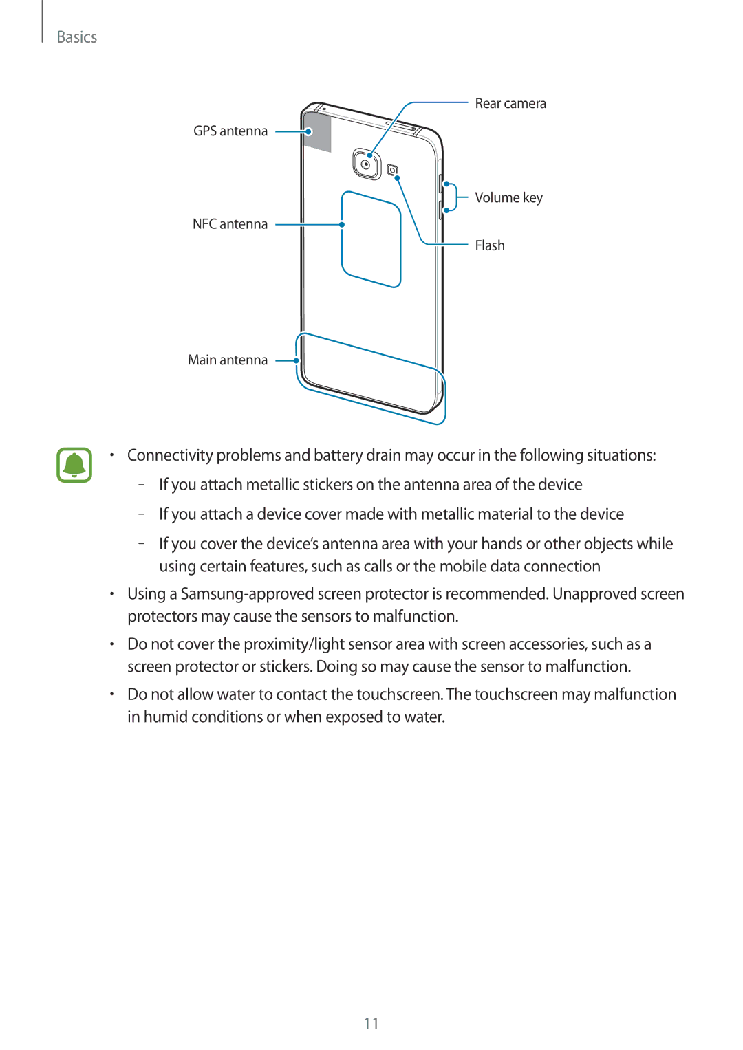 Samsung SM-A910FZDDXXV manual Basics 