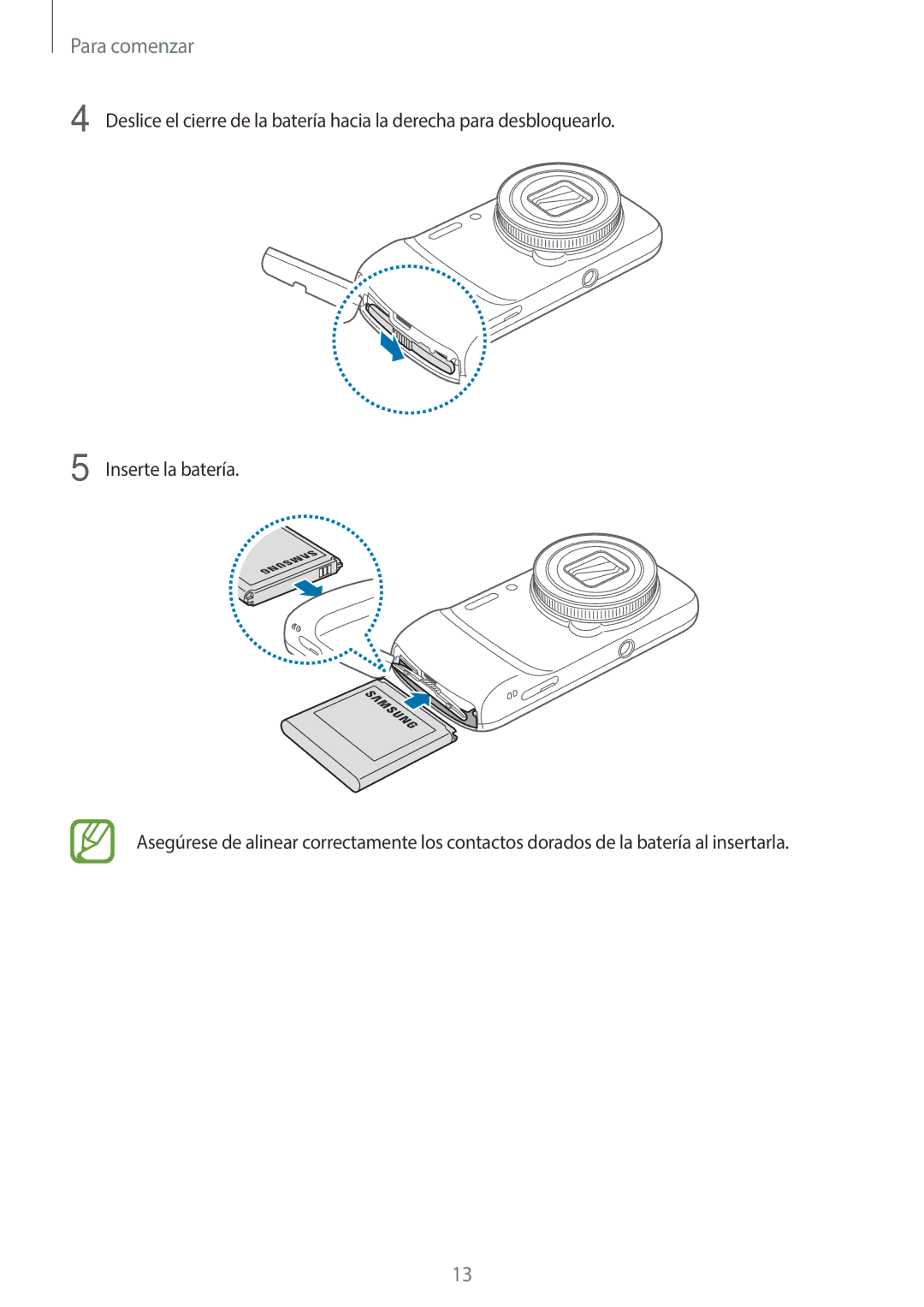 Samsung SM-C1010ZWAPHE, SM-C1010ZKAPHE manual Para comenzar 