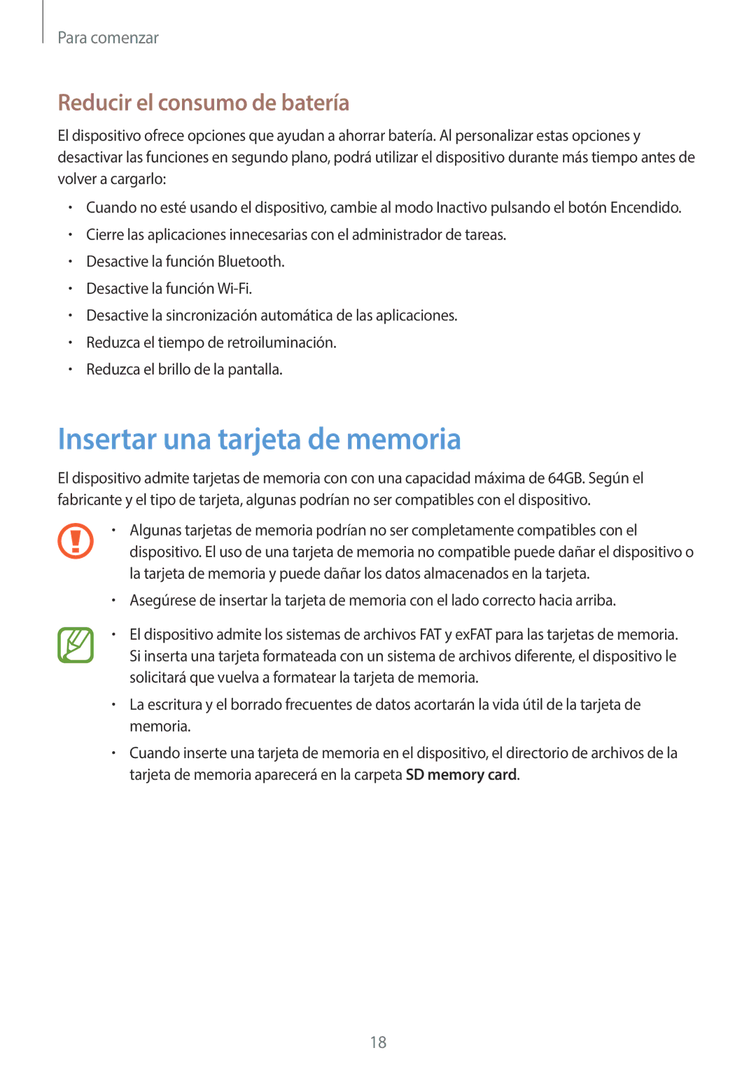 Samsung SM-C1010ZKAPHE, SM-C1010ZWAPHE manual Insertar una tarjeta de memoria, Reducir el consumo de batería 