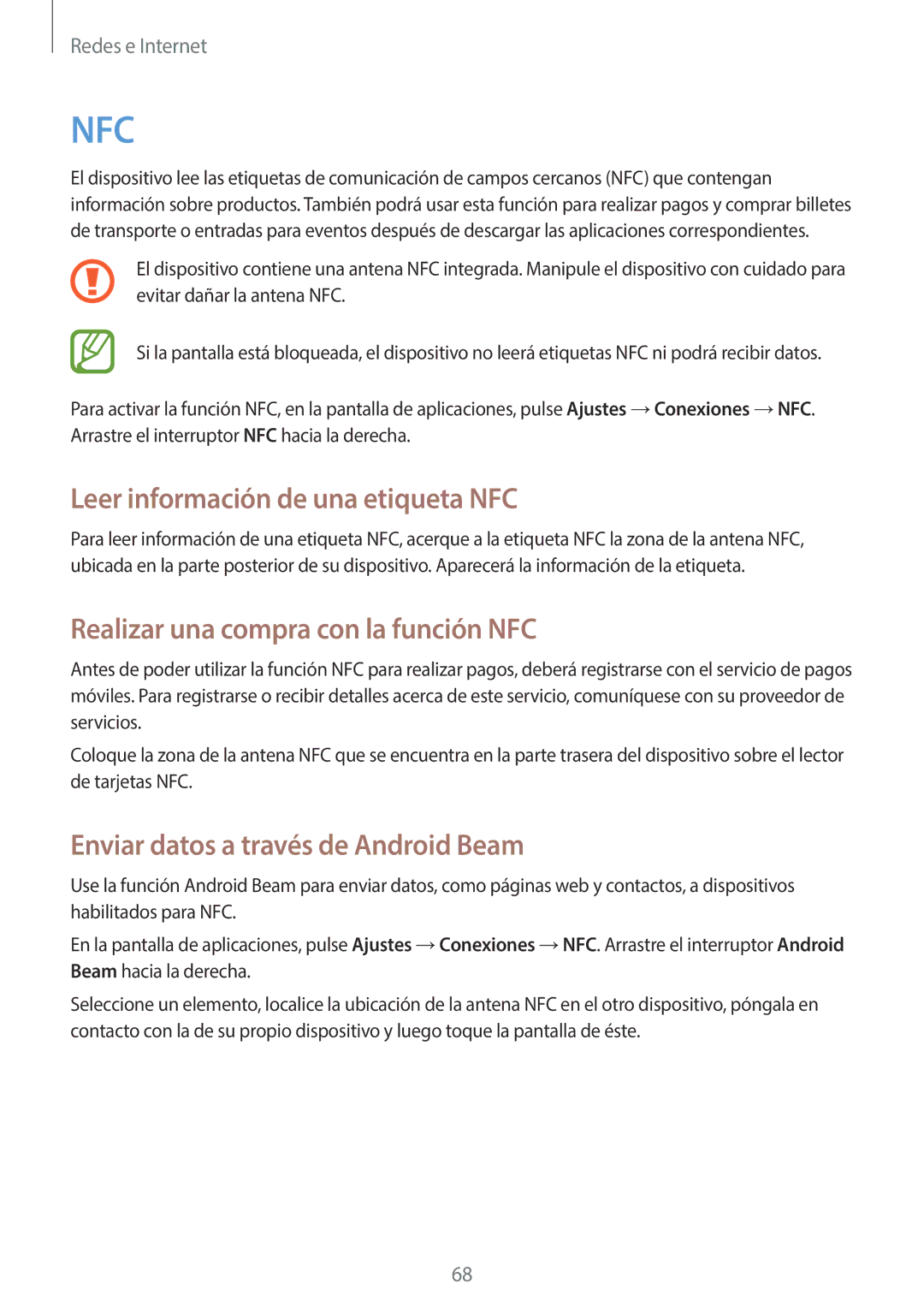 Samsung SM-C1010ZKAPHE, SM-C1010ZWAPHE manual Leer información de una etiqueta NFC, Realizar una compra con la función NFC 