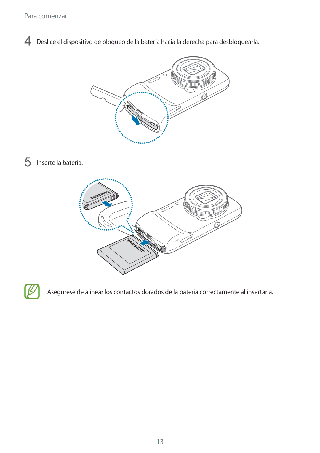 Samsung SM-C1010ZWAPHE, SM-C1010ZKAPHE manual Para comenzar 