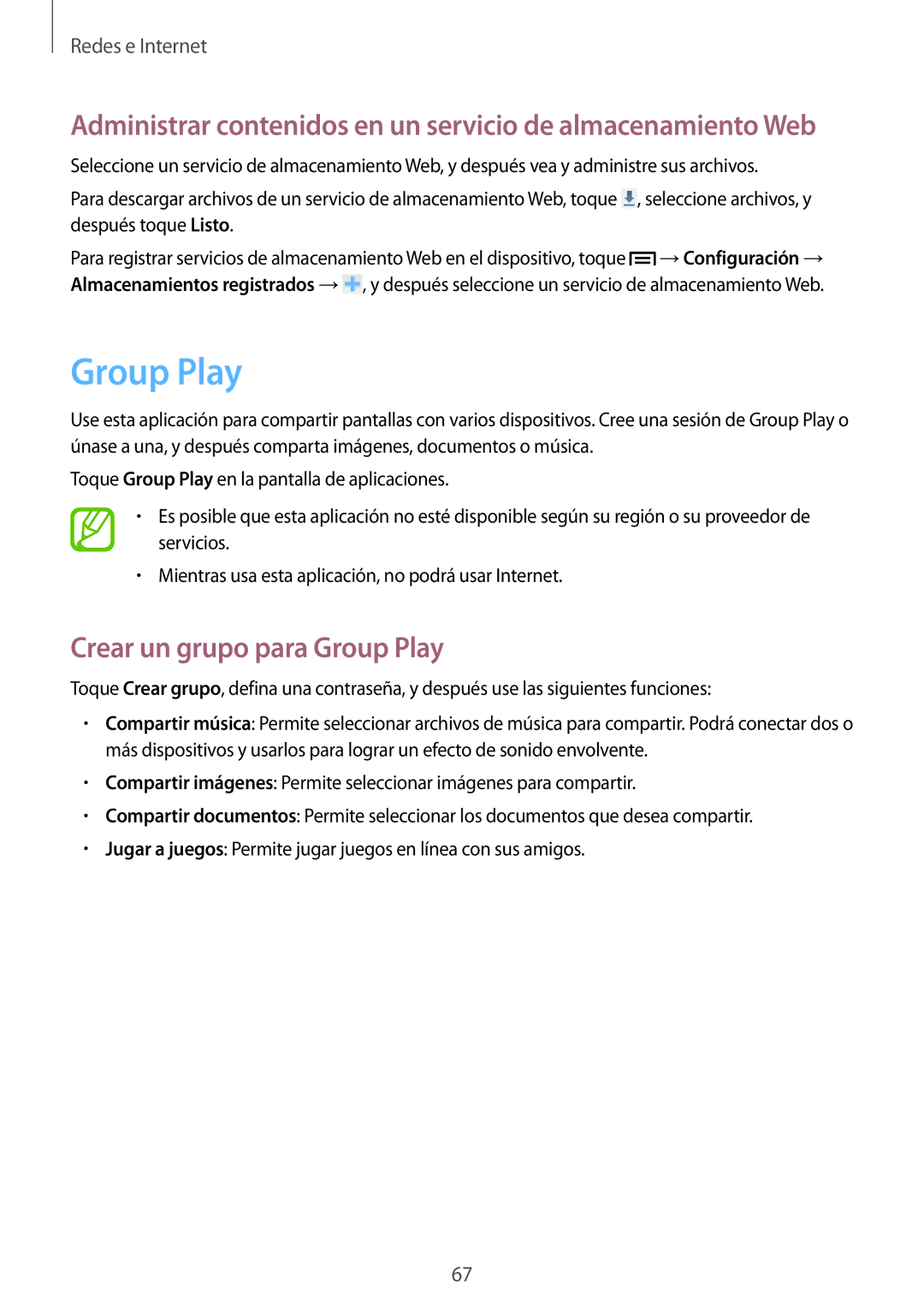 Samsung SM-C1010ZWAPHE, SM-C1010ZKAPHE manual Crear un grupo para Group Play 