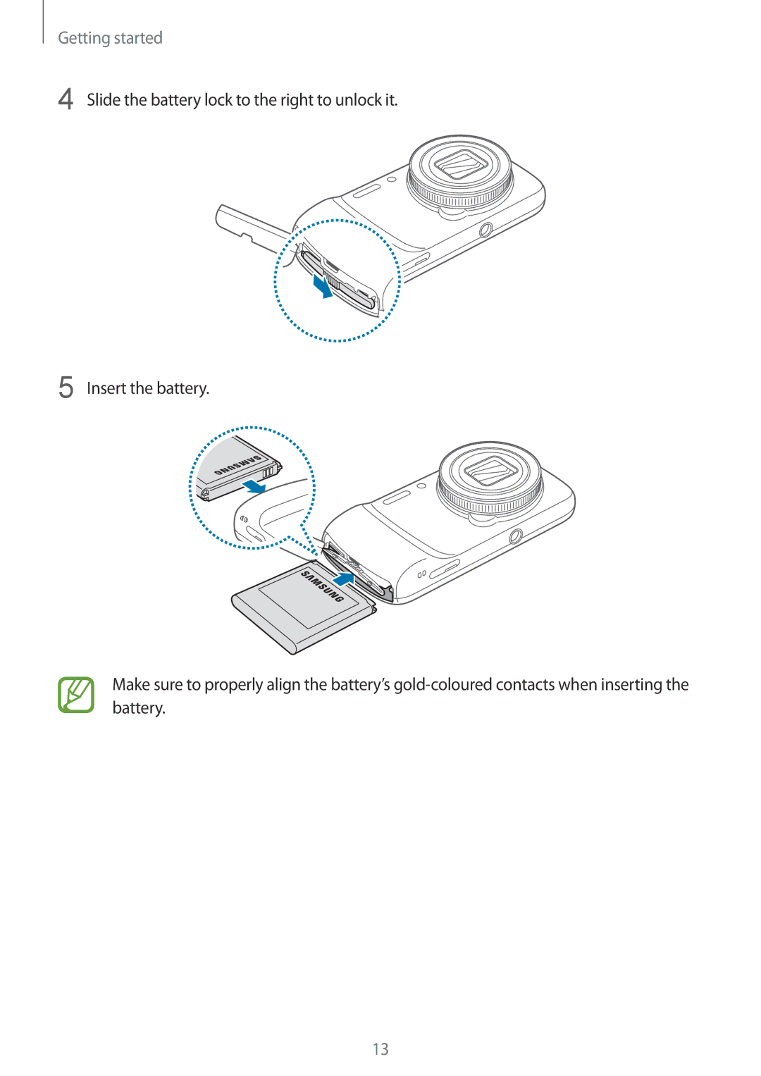 Samsung SM-C1010ZWAPHE, SM-C1010ZWAEUR, SM-C1010ZWAXEO, SM-C1010ZKADBT, SM-C1010ZWADBT, SM-C1010ZKAEUR manual Getting started 