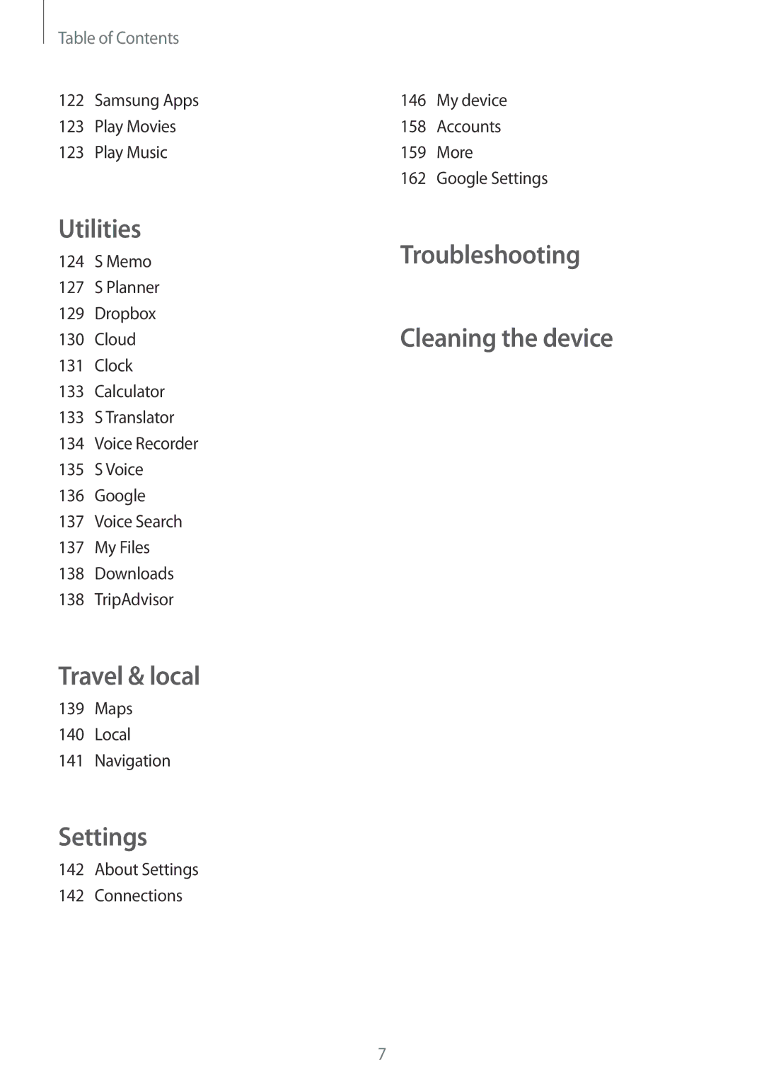 Samsung SM-C1010ZWATUR, SM-C1010ZWAEUR, SM-C1010ZWAXEO, SM-C1010ZKADBT, SM-C1010ZWADBT, SM-C1010ZKAEUR manual Travel & local 