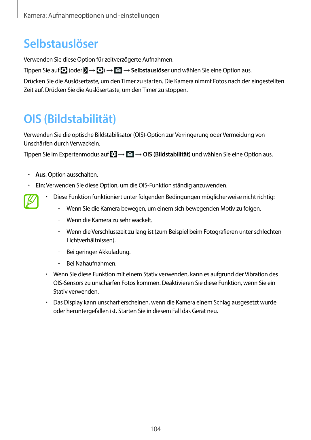 Samsung SM-C1010ZKATUR, SM-C1010ZWAEUR, SM-C1010ZWAXEO, SM-C1010ZKADBT, SM-C1010ZWADBT Selbstauslöser, OIS Bildstabilität 