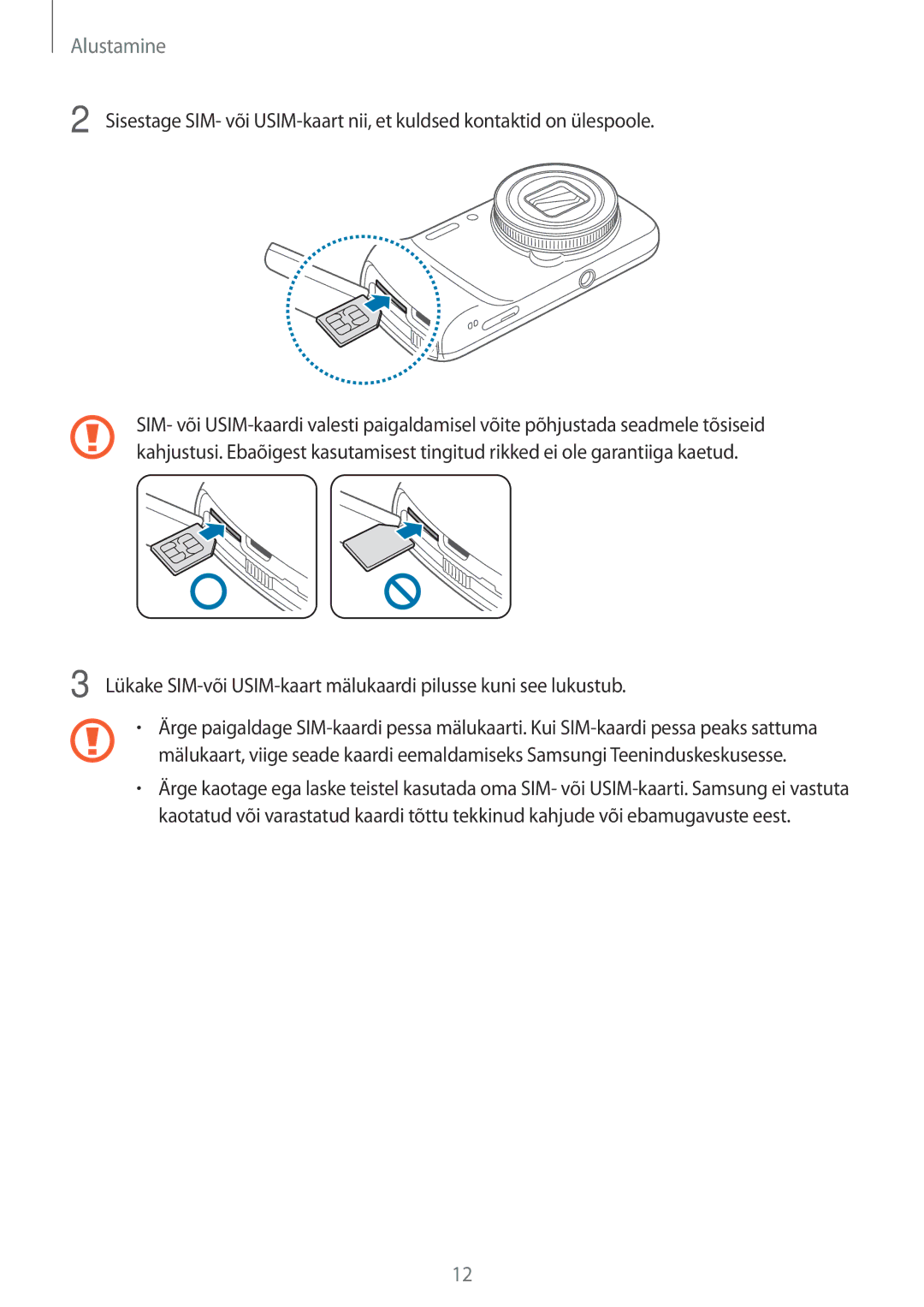 Samsung SM-C1010ZWASEB, SM-C1010ZKASEB manual Alustamine 