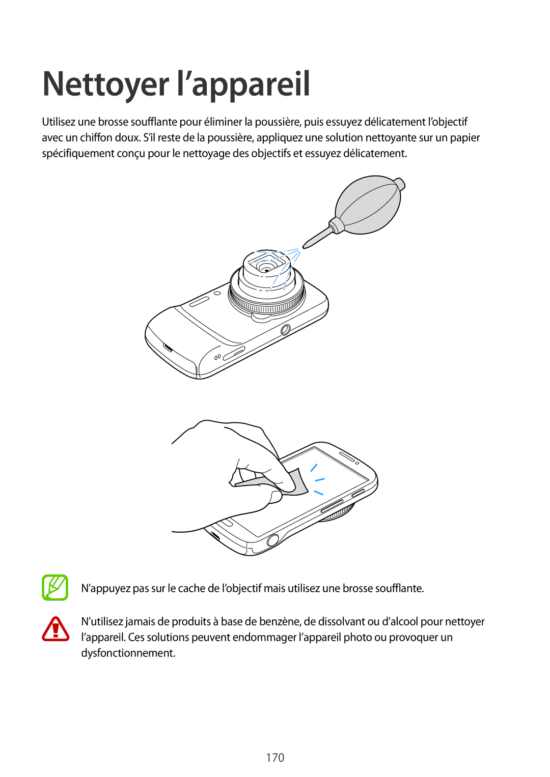 Samsung SM-C1010ZWAXEF, SM-C1010ZKAXEF manual Nettoyer l’appareil, 170 