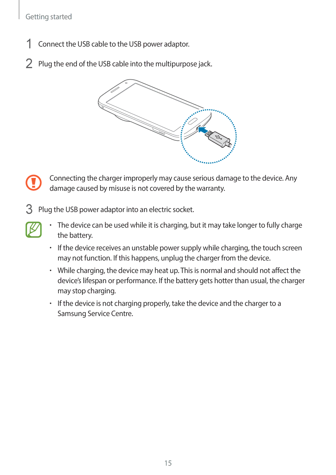 Samsung SM-C1110ZKAXXV, SM-C1110ZWAXXV, SM-C1110ZBAXXV manual Getting started 