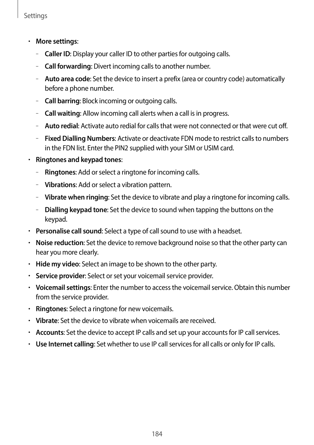 Samsung SM-C1110ZWAXXV, SM-C1110ZKAXXV, SM-C1110ZBAXXV manual More settings, Ringtones and keypad tones 