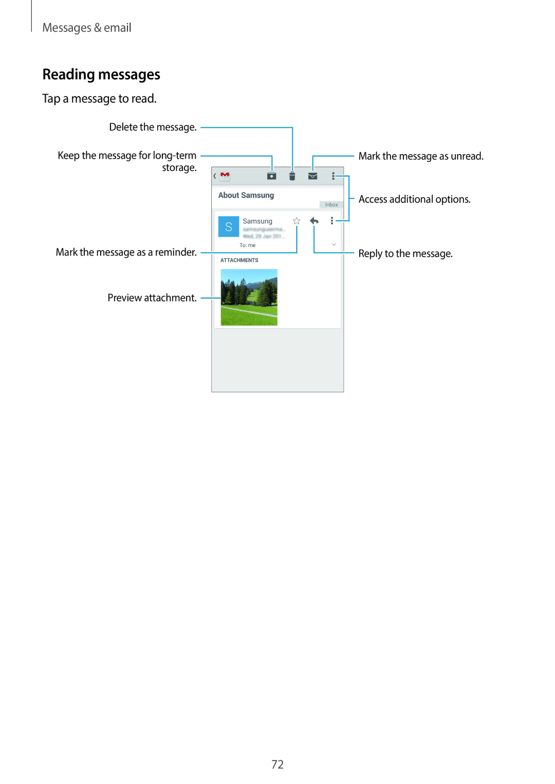 Samsung SM-C1110ZKAXXV, SM-C1110ZWAXXV, SM-C1110ZBAXXV manual Reading messages 