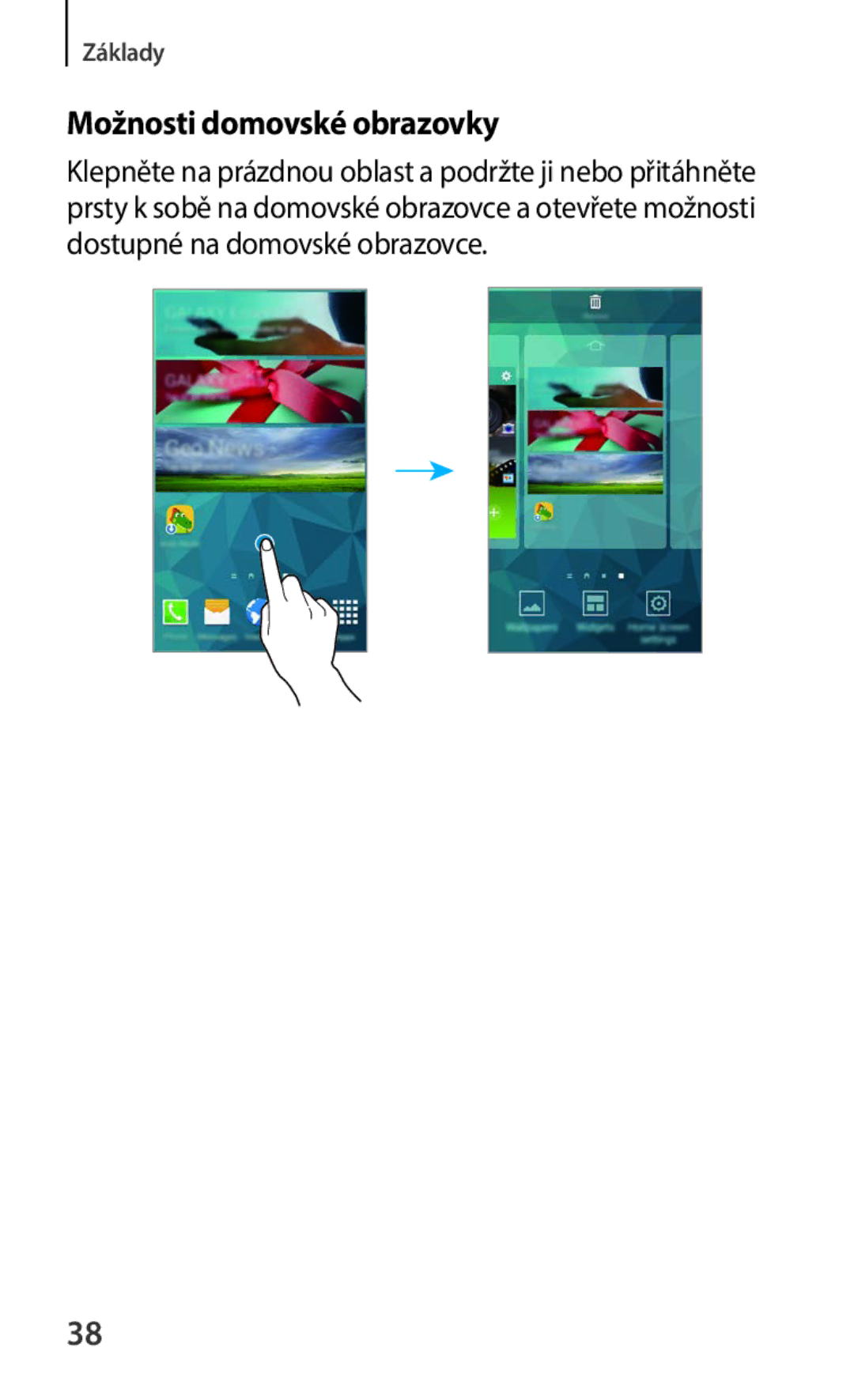 Samsung SM-C1150ZKAXEH, SM-C1150ZKAEUR, SM-C1150ZBAXEH, SM-C1150ZKAATO, SM-C1150ZKAXSK manual Možnosti domovské obrazovky 