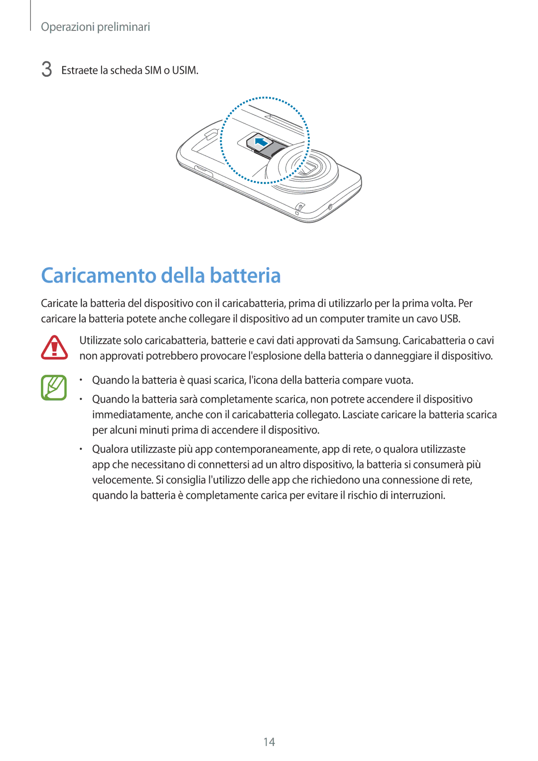 Samsung SM-C1150ZKAITV, SM-C1150ZKAPHN, SM-C1150ZWAITV, SM-C1150ZBAITV manual Caricamento della batteria 