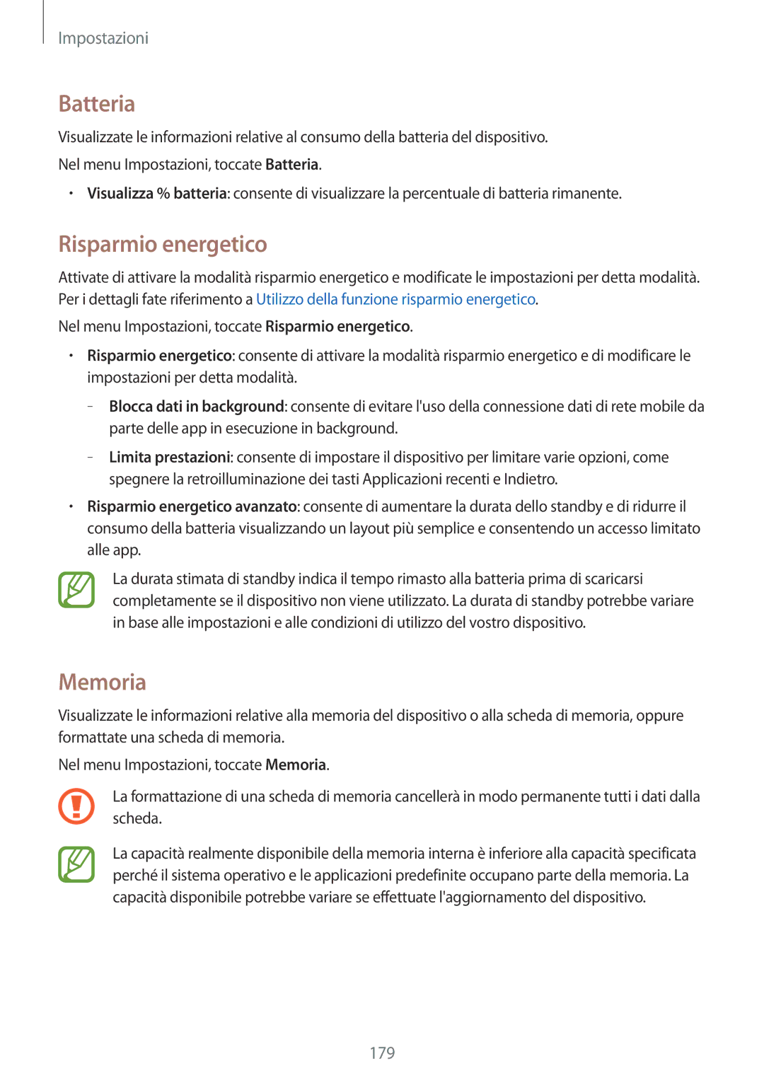 Samsung SM-C1150ZBAITV, SM-C1150ZKAPHN, SM-C1150ZWAITV, SM-C1150ZKAITV manual Batteria, Memoria 