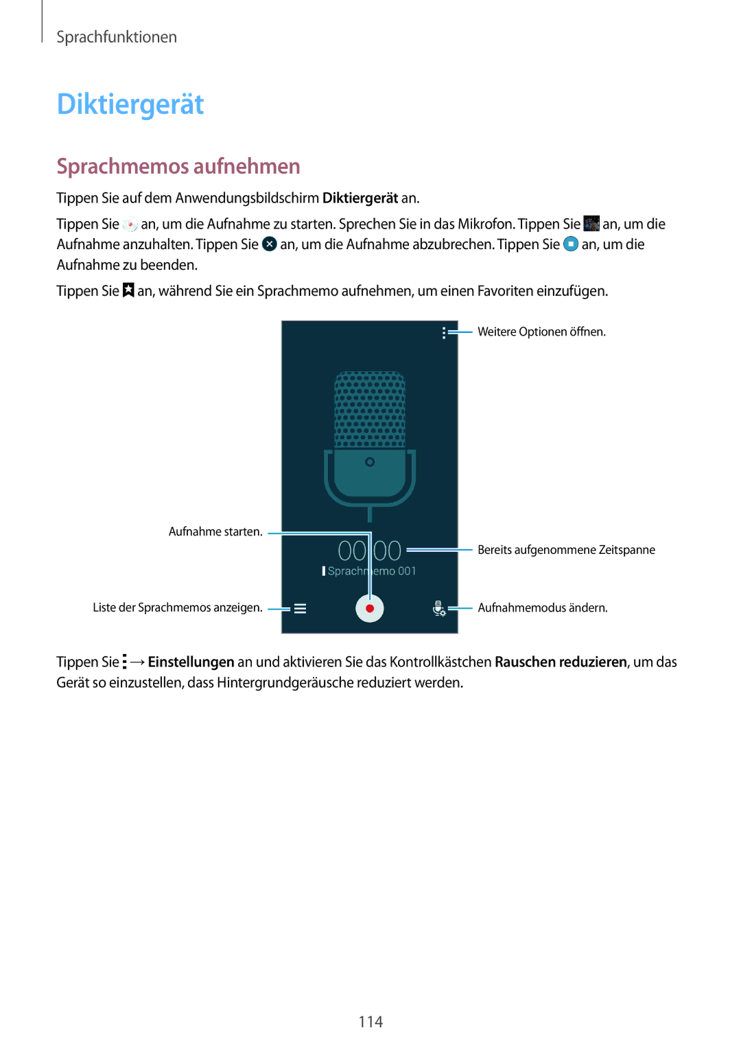 Samsung SM-C1150ZKASEB, SM-C1150ZWAEUR, SM-C1150ZWADBT, SM-C1150ZKAEUR, SM-C1150ZBADBT Diktiergerät, Sprachmemos aufnehmen 