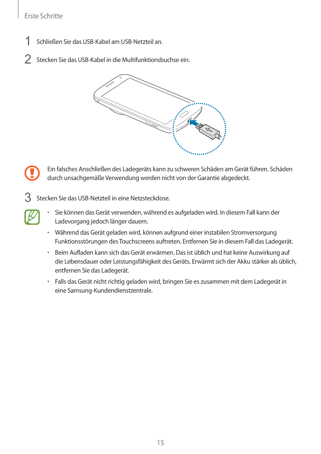 Samsung SM-C1150ZKAEUR, SM-C1150ZKASEB, SM-C1150ZWAEUR, SM-C1150ZWADBT, SM-C1150ZBADBT, SM-C1150ZKADBT manual Erste Schritte 