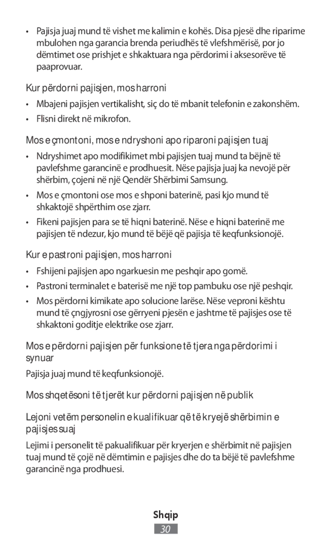 Samsung GT-I9295ZAAEUR Kur përdorni pajisjen, mos harroni, Flisni direkt në mikrofon, Kur e pastroni pajisjen, mos harroni 