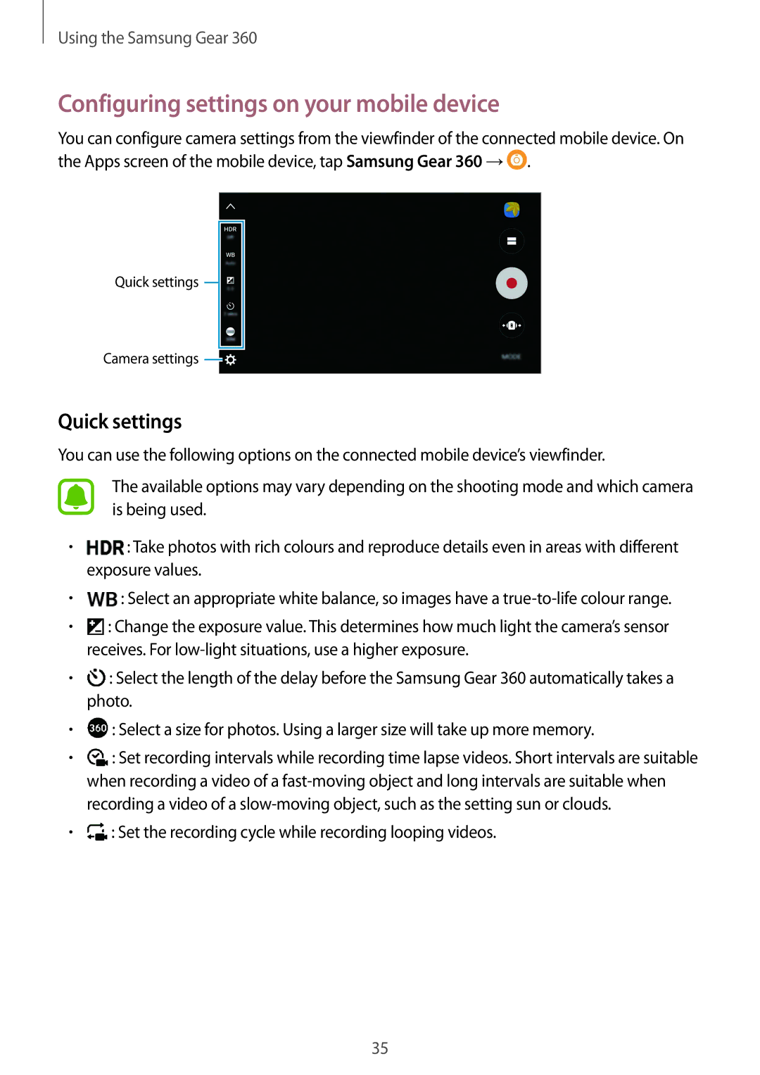 Samsung SM-C200NZWASEB, SM-C200NZWADBT, SM-C200NZWAXEF manual Configuring settings on your mobile device, Quick settings 