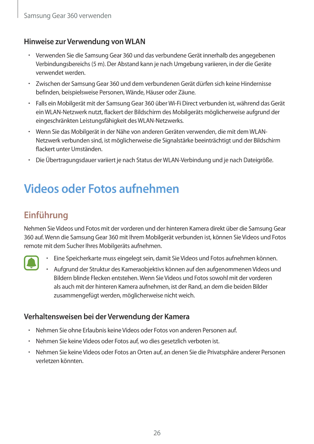 Samsung SM-C200NZWADBT manual Videos oder Fotos aufnehmen, Einführung, Hinweise zur Verwendung von Wlan 