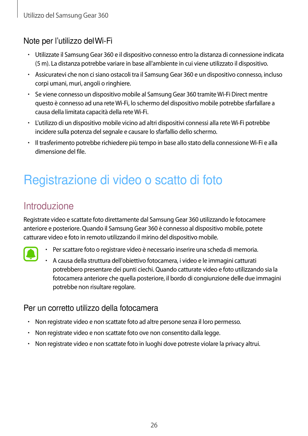 Samsung SM-C200NZWAITV Registrazione di video o scatto di foto, Introduzione, Per un corretto utilizzo della fotocamera 