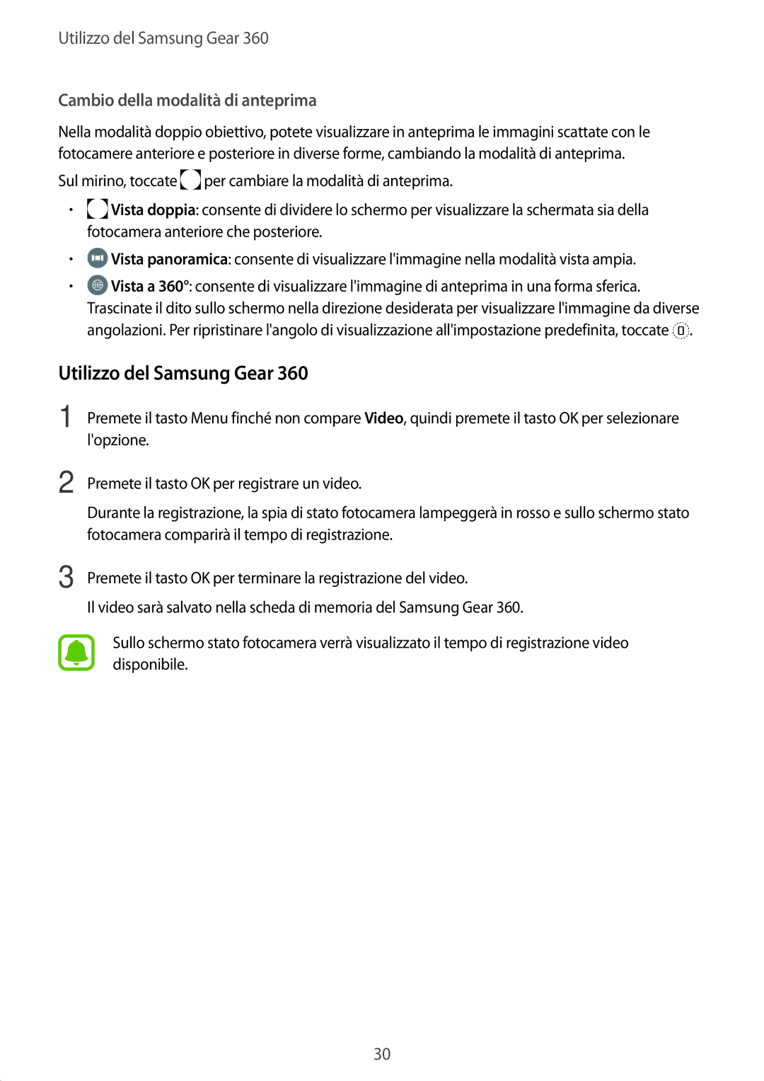 Samsung SM-C200NZWAITV manual Cambio della modalità di anteprima 