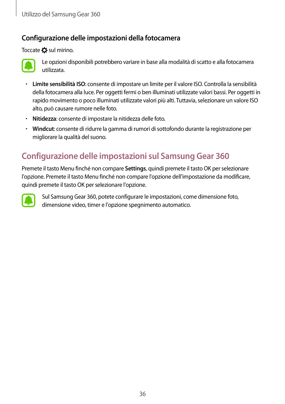 Samsung SM-C200NZWAITV manual Configurazione delle impostazioni sul Samsung Gear 