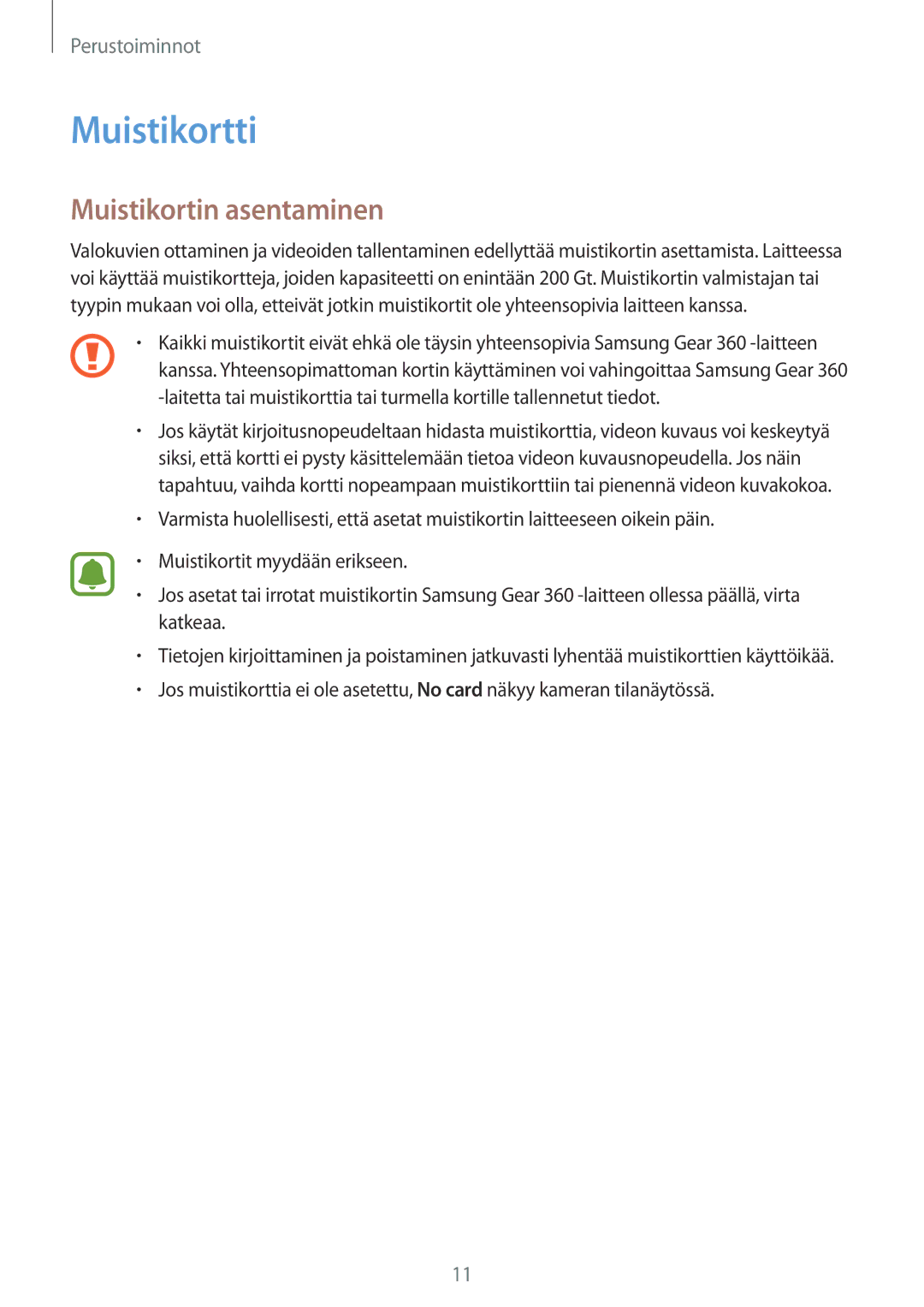 Samsung SM-C200NZWANEE manual Muistikortti, Muistikortin asentaminen 