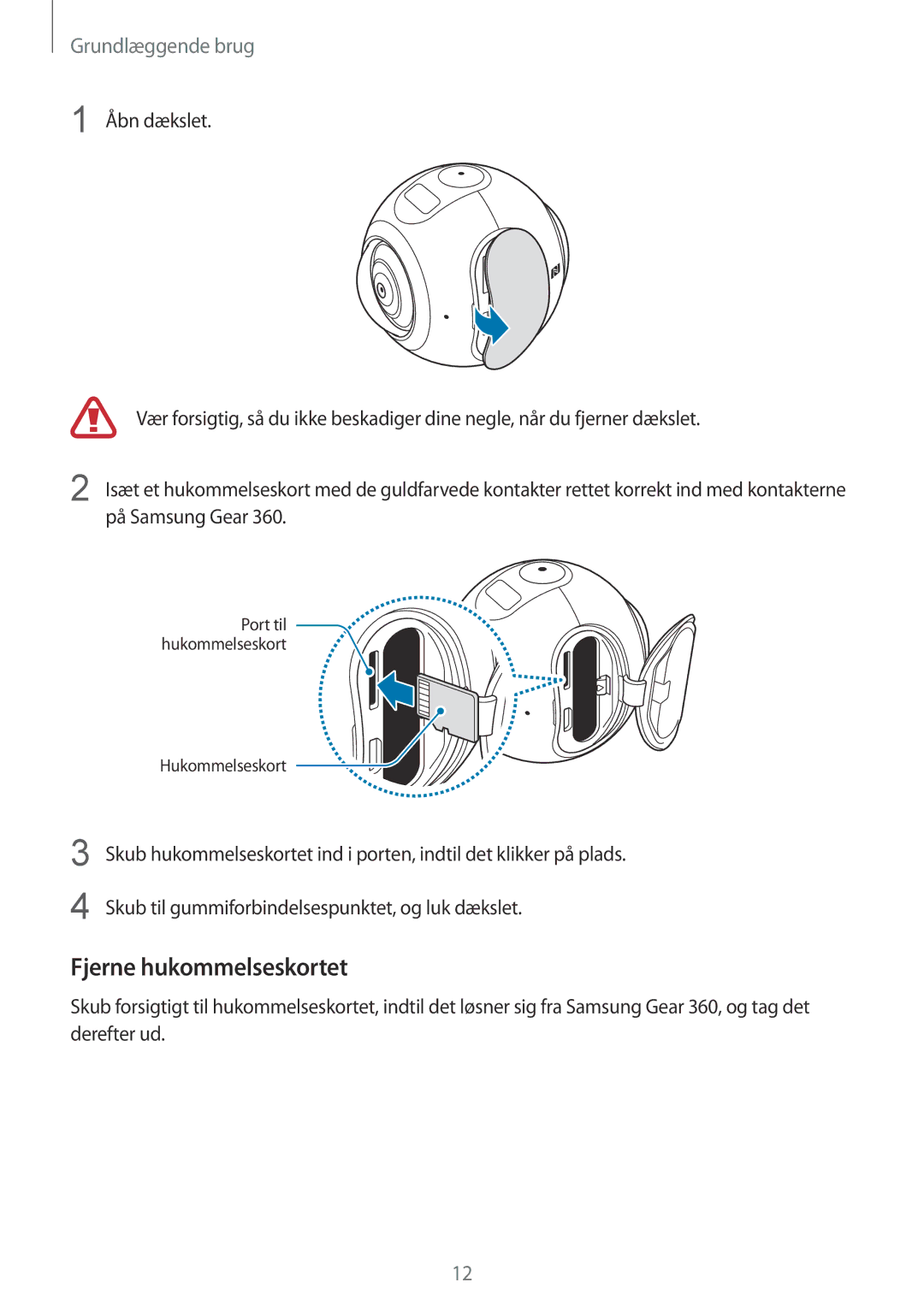 Samsung SM-C200NZWANEE manual Fjerne hukommelseskortet 