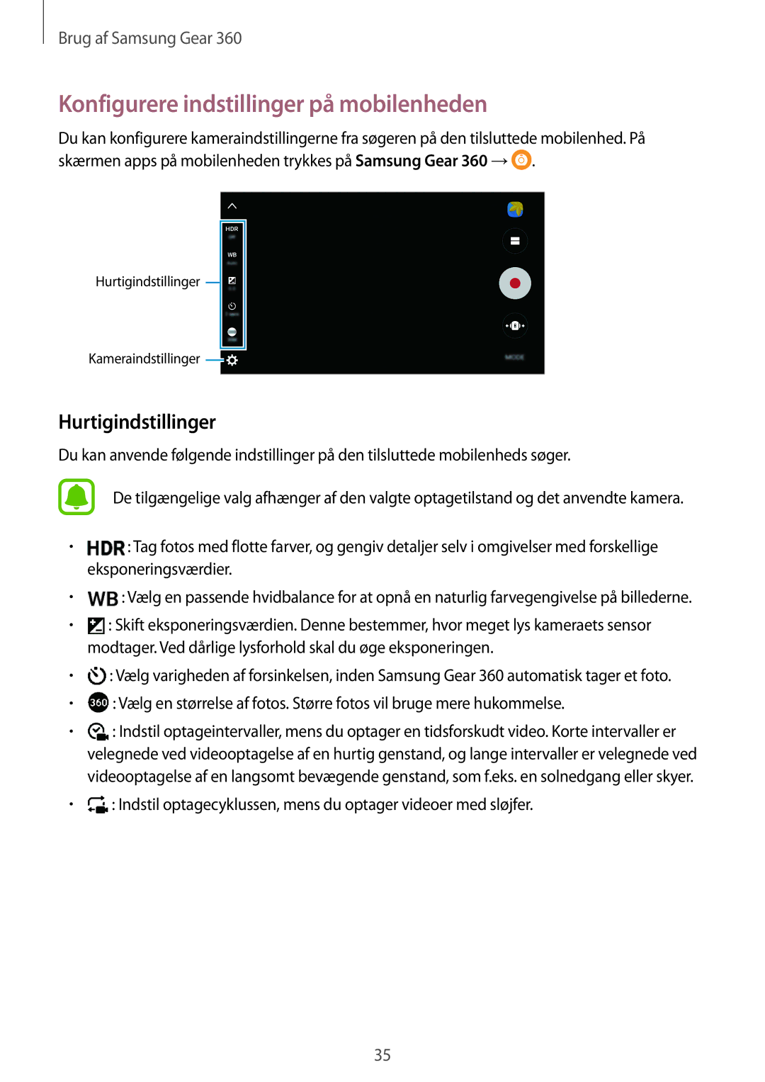 Samsung SM-C200NZWANEE manual Konfigurere indstillinger på mobilenheden, Hurtigindstillinger 