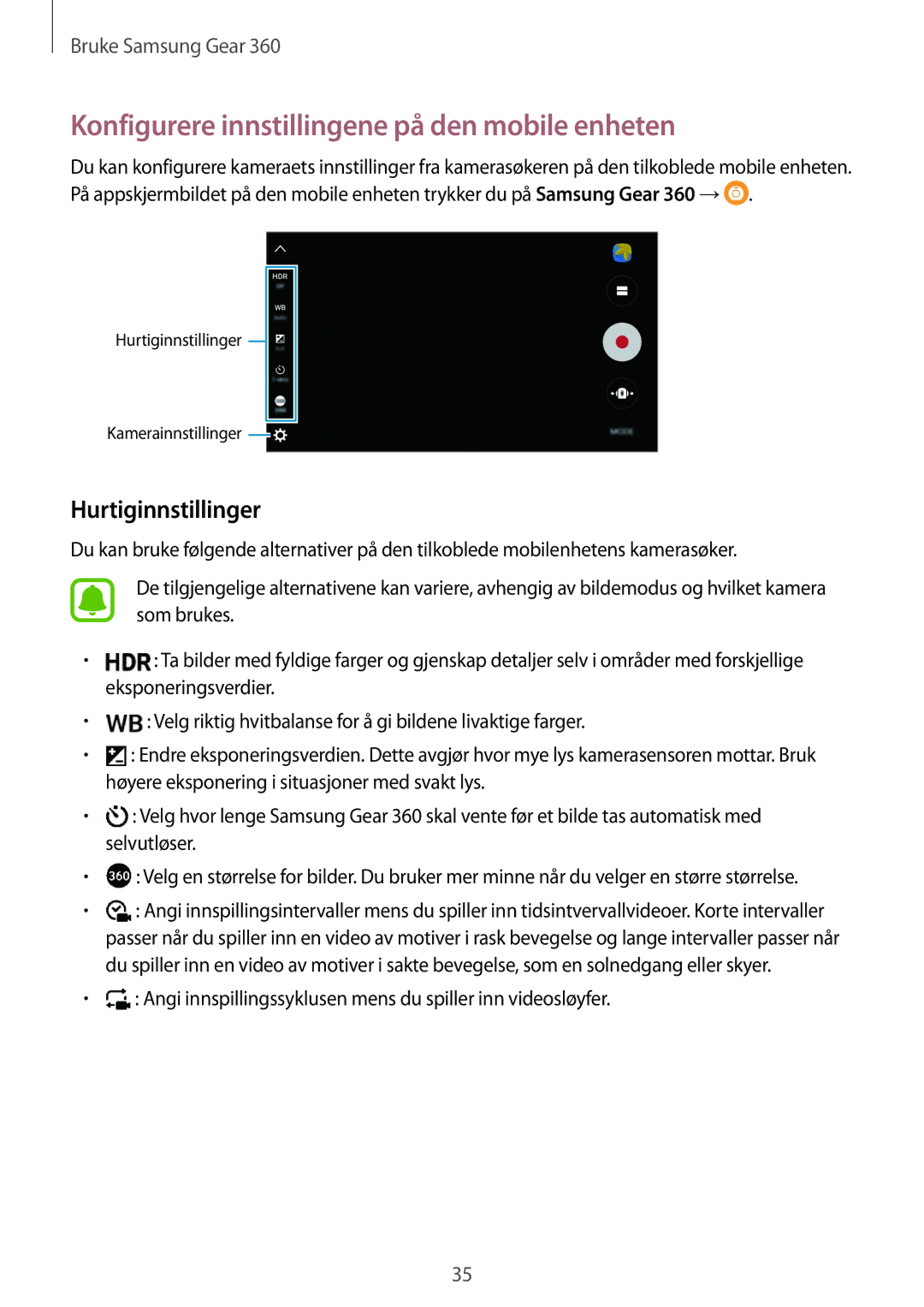 Samsung SM-C200NZWANEE manual Konfigurere innstillingene på den mobile enheten, Hurtiginnstillinger 