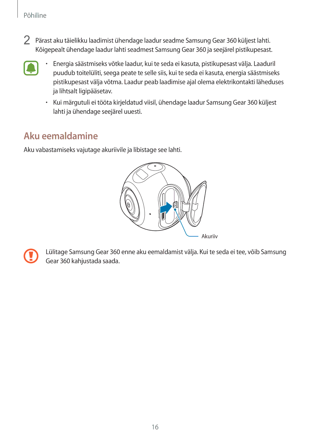 Samsung SM-C200NZWASEB manual Aku eemaldamine 