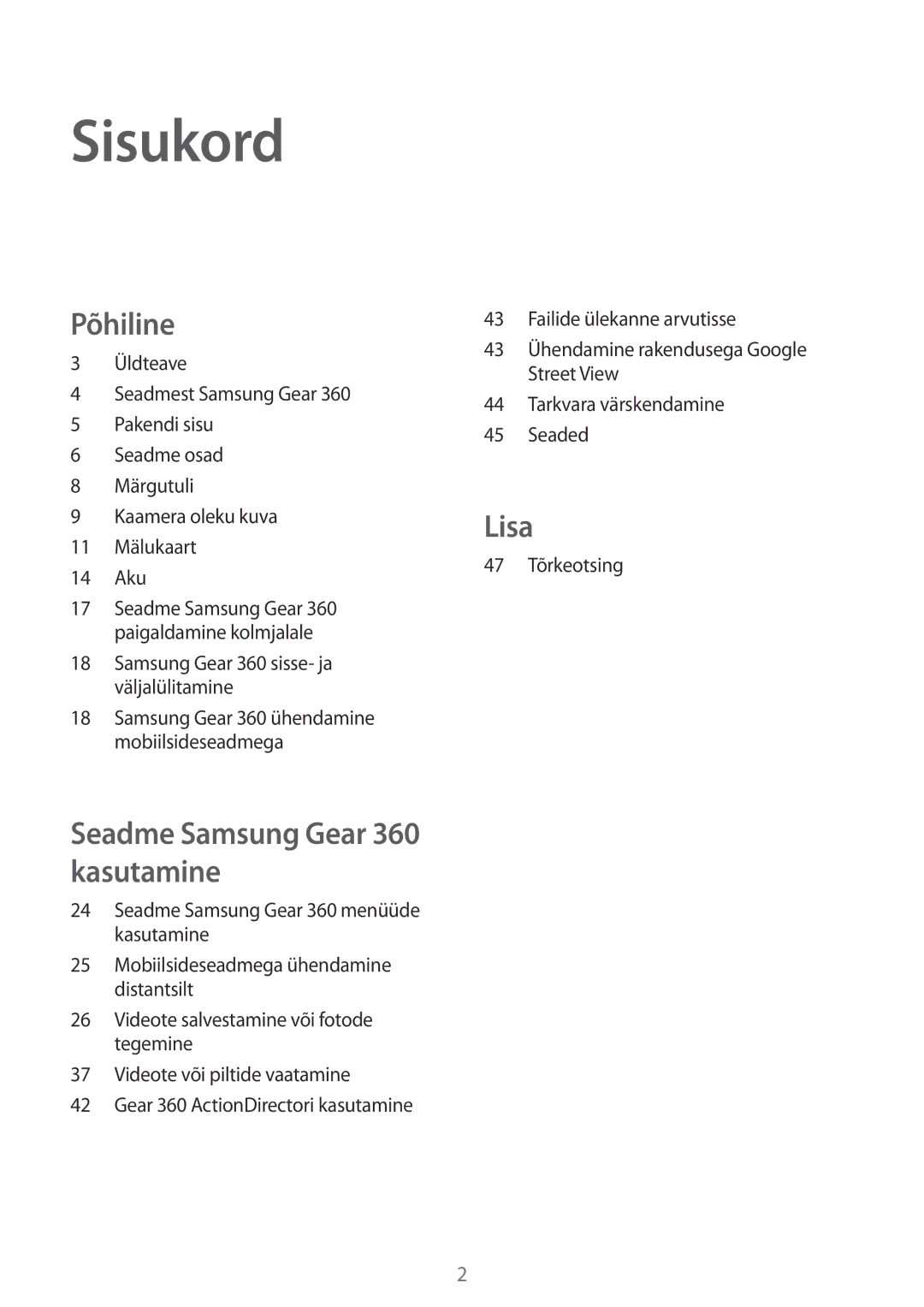 Samsung SM-C200NZWASEB manual Sisukord 