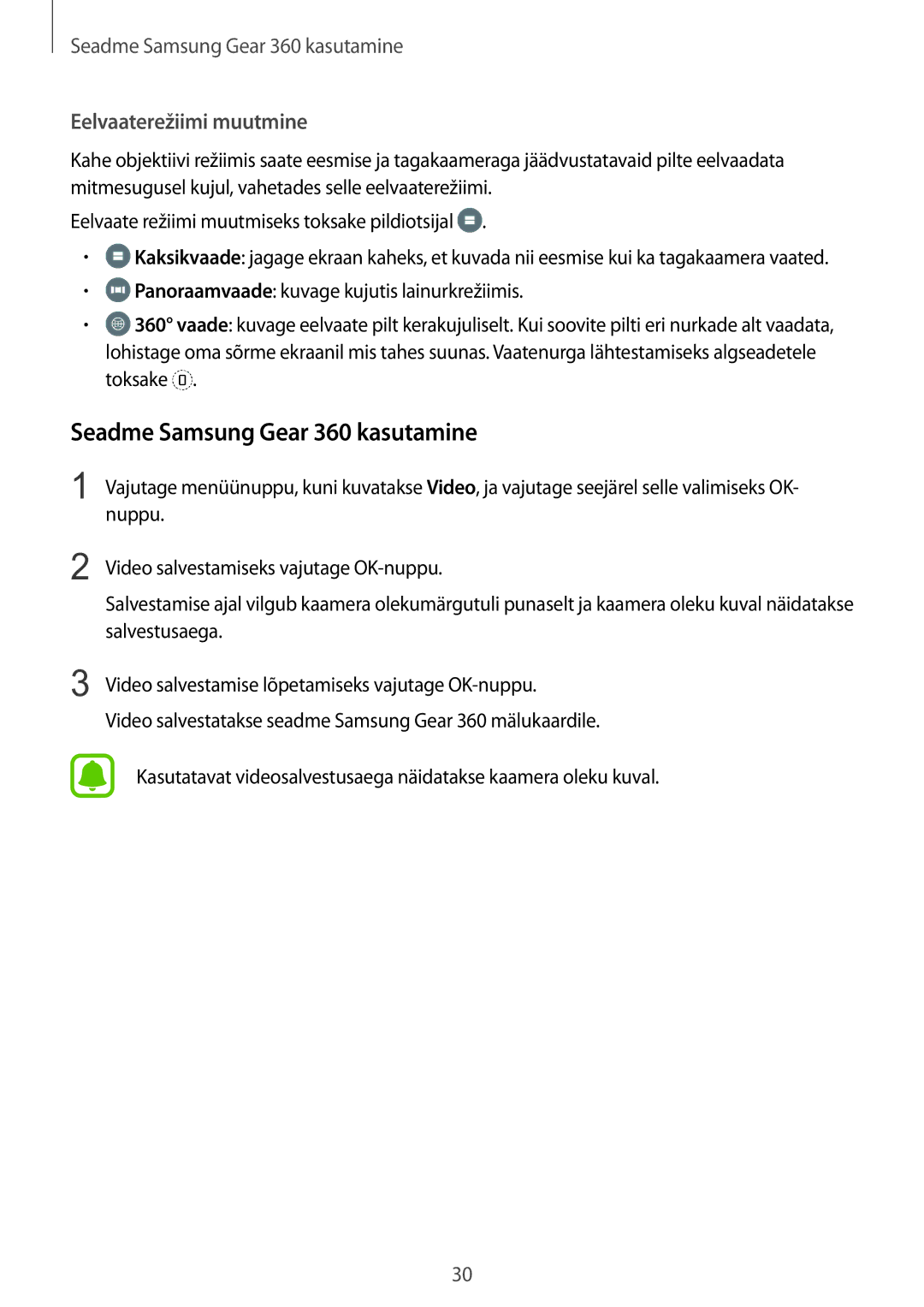 Samsung SM-C200NZWASEB manual Eelvaaterežiimi muutmine 