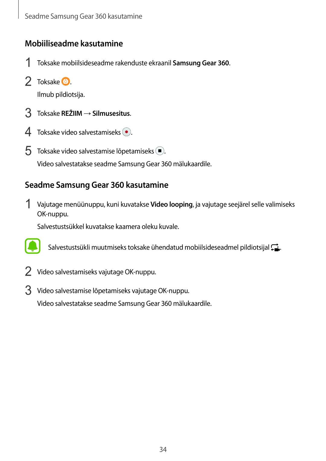 Samsung SM-C200NZWASEB manual Toksake Režiim →Silmusesitus 