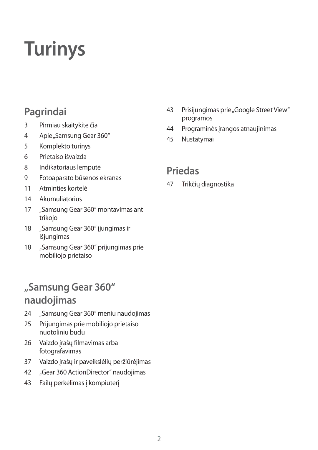 Samsung SM-C200NZWASEB manual Turinys 